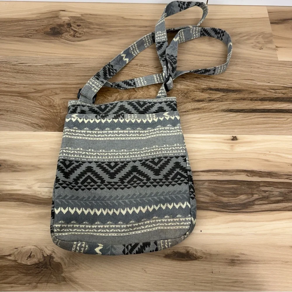 KAVU Gray Patterned Crossbody Bag